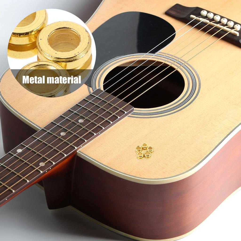 Toyvian Acoustic Guitar String Ball for Folk String Replacement Musical Instrument String Bridge Beads Ends, 50-Pack, Gold, Guitars, Ties, Parts,
