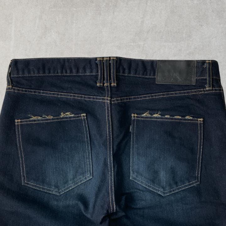 Used Roen Gold thread lining crushed denim skull skull grunge big brother gal man