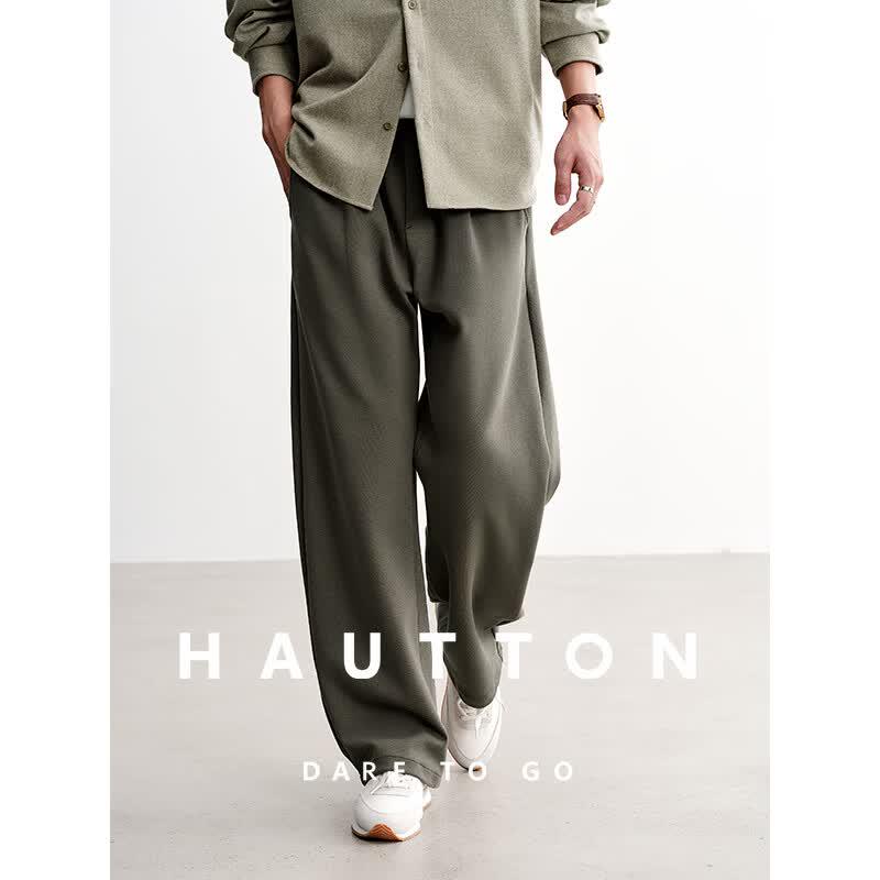 HAUT TON Men s Silky Straight-Leg Casual Pants L