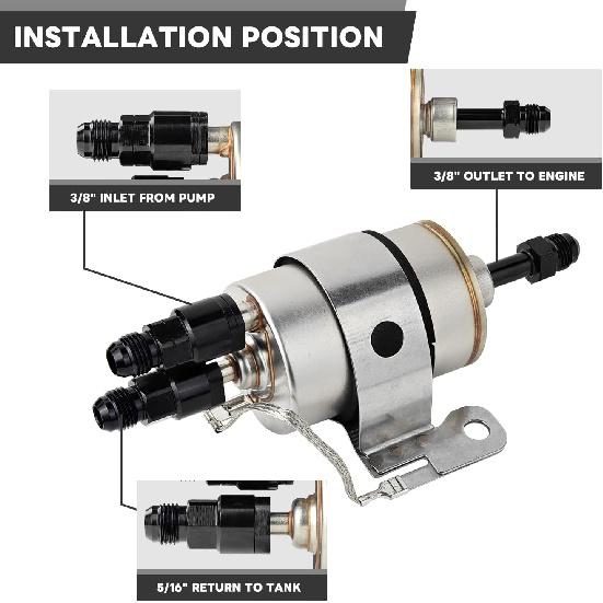 58 PSI Fit Fuel Filter Regulator Kit For LS Swap EFI Conversion Corvette C5 5.3 Chevy Fuel Pressure Filter With Return AN-6 Fittings 3/8'' 5/16'' EFI
