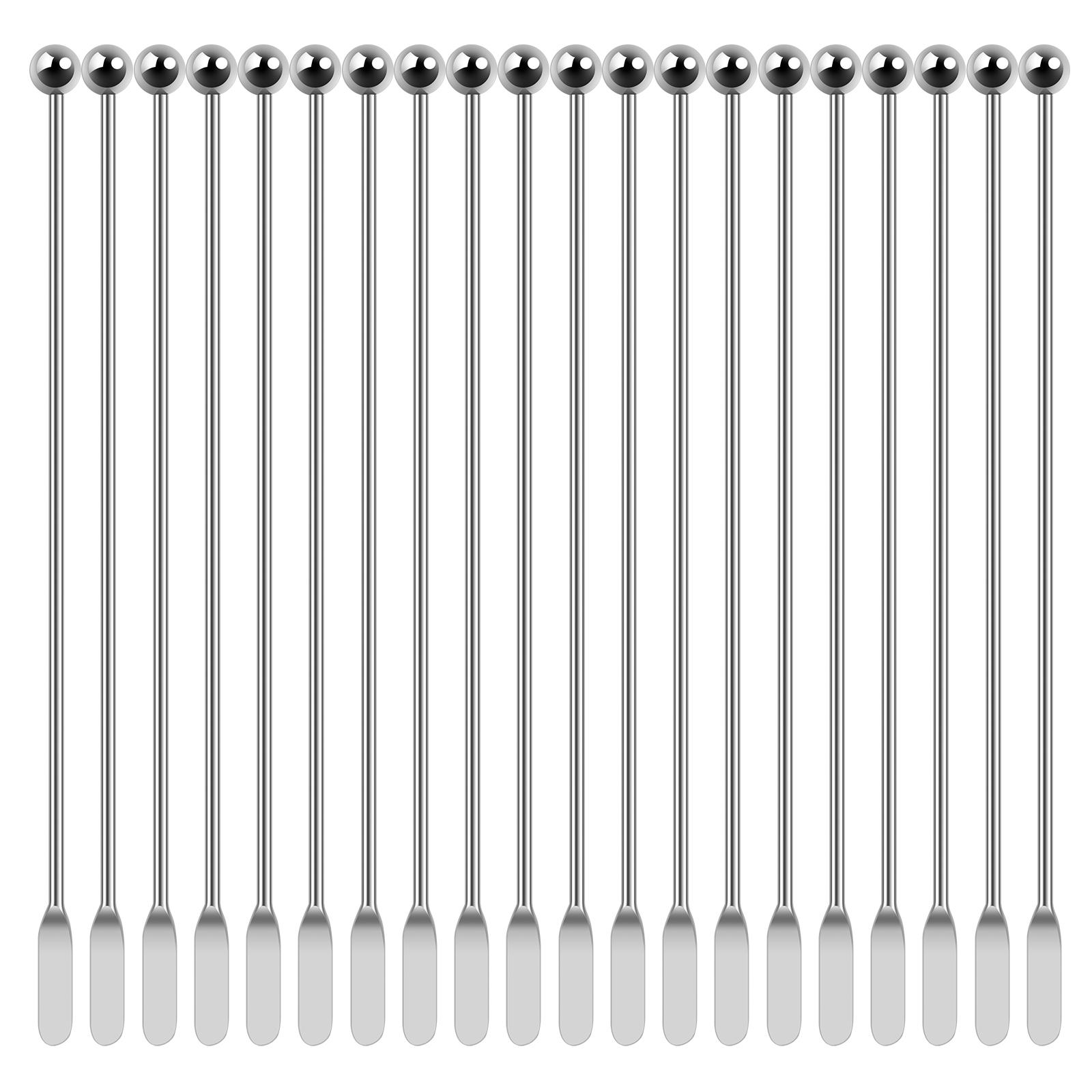 

20Pcs Stainless Steel Coffee Stir Sticks Reusable Stainless Steel Cocktail Sticks Practical Stainless Steel Beverage Stirrers