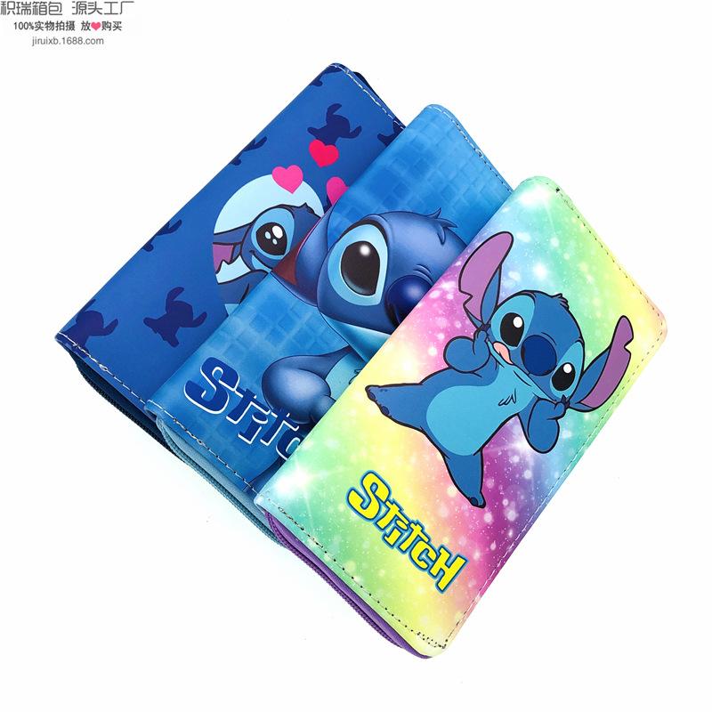 Portefeuille Long en Cuir PU Dessin Animé Mignon pour Étudiants, Porte-Monnaie à Fermeture Éclair Unique, Sac à Maquillage Multifonctionnel, Pochette Légère 3 pièces