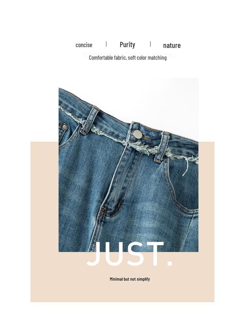 2023 Jaro/Léto Nadměrná velikost Dámská Džínová Midi Sukně s Vysokým Pasem, Retro, Dřená, s Rozparkem