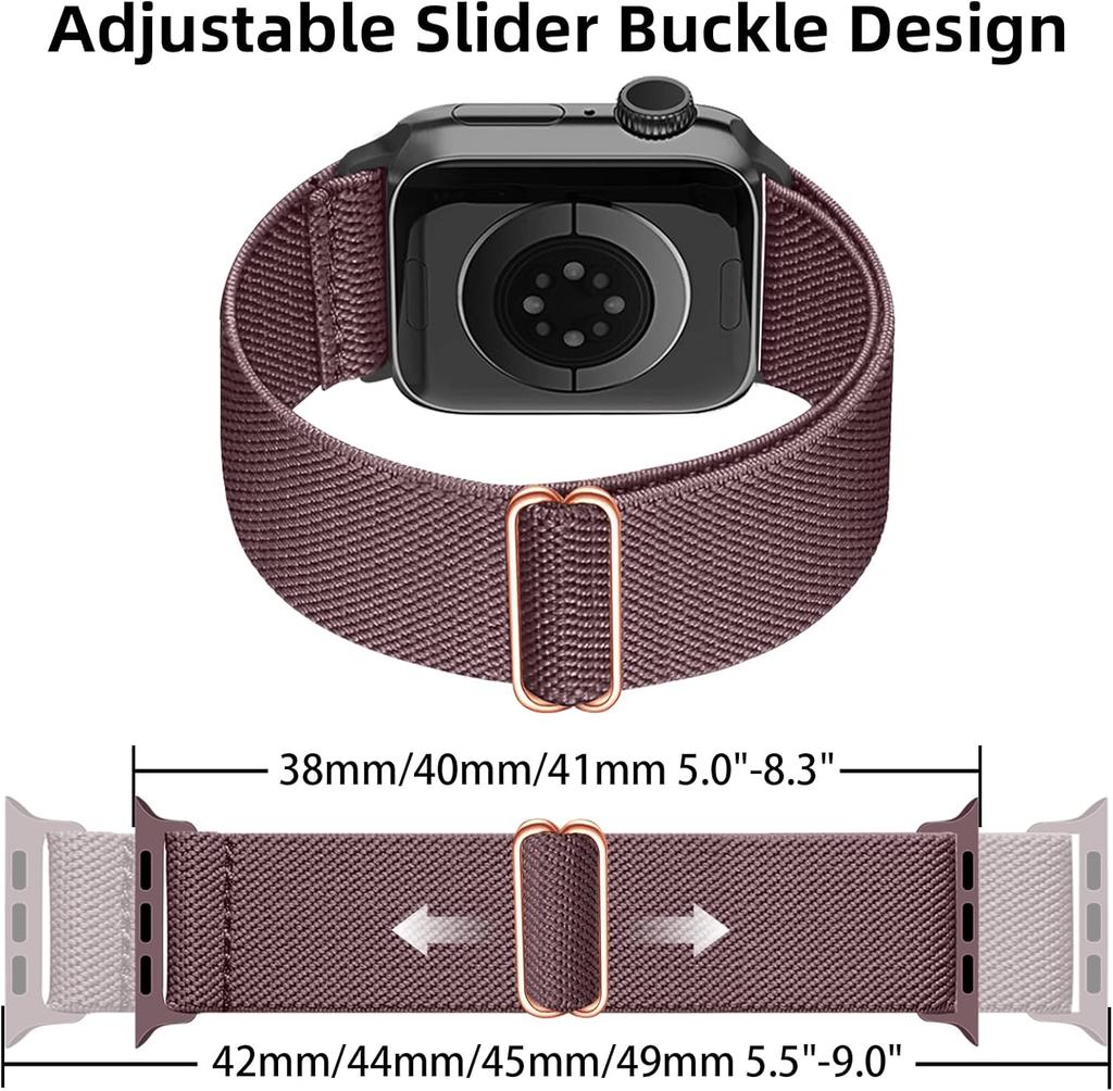 8-Pack Elastic Nylon Sports Adjustment Strap Suitable for 38/40/41 Mm Smartwatches