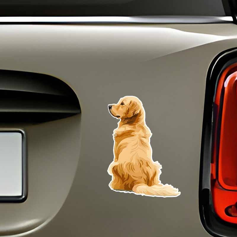 Golden Retriever Pet Dog Car Stickers Waterproof Vinyl Decals Auto Body Window Bumper Decor Motorcycle Helmet Stickers TM202