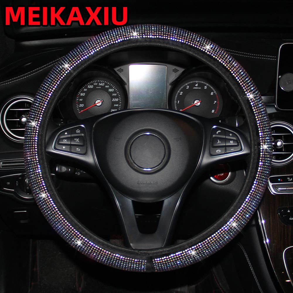 All-season dazzling steering wheel cover protection pad - anti-slip type - universal size automotive interior accessory