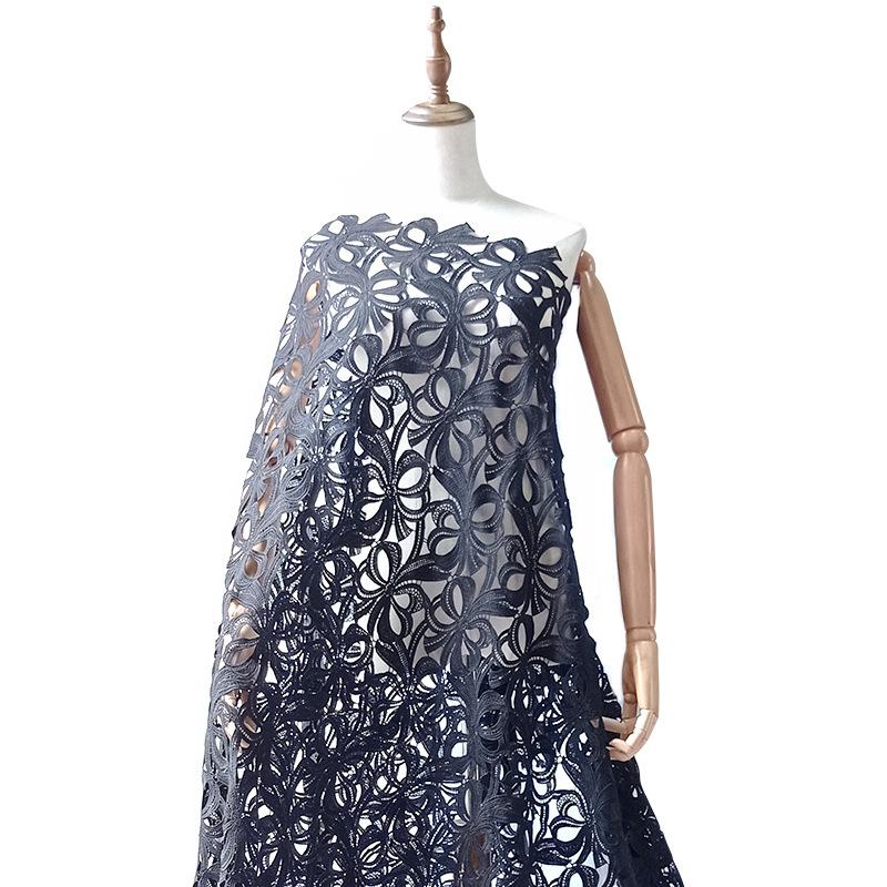 Wasserlösliches Spitzen besticktes Gewebe, Schleifenmuster, durchbrochener Vollstoff, Modeaccessoires