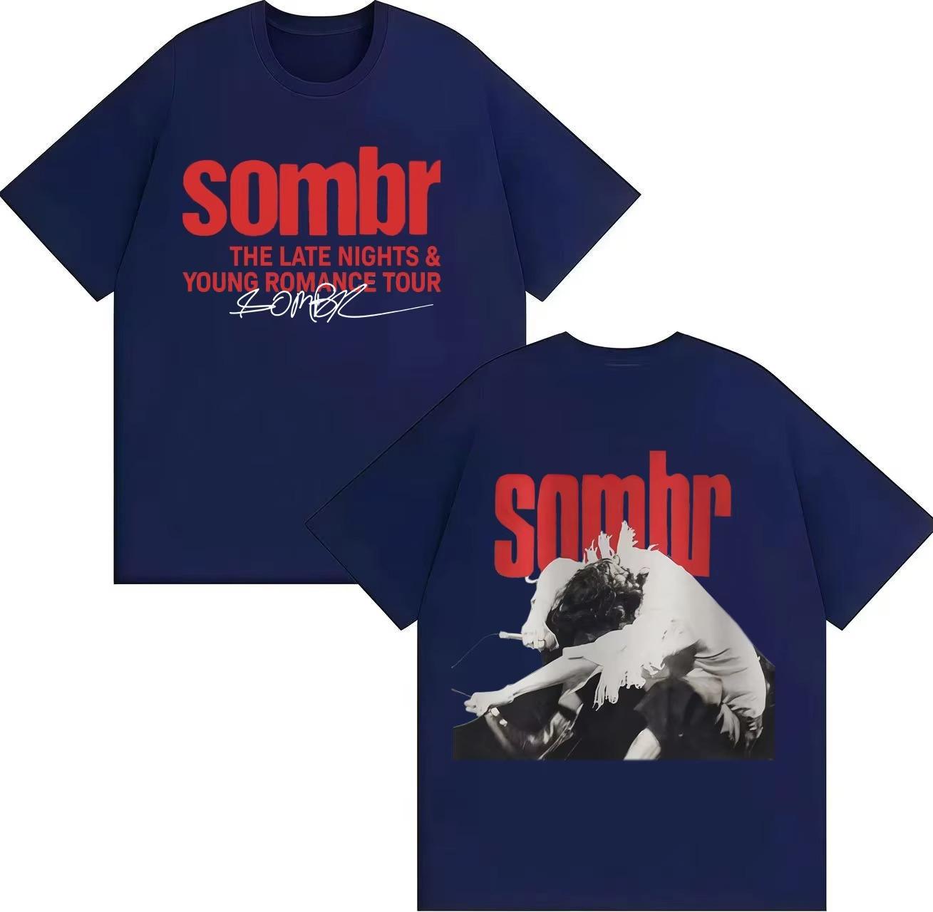 

Sombr Harajuku Graphic Tour Fashion Tshirt Aesthetics 2026 Summer Print Pure Cotton Vintage Casual Shortsleeved top 4XL