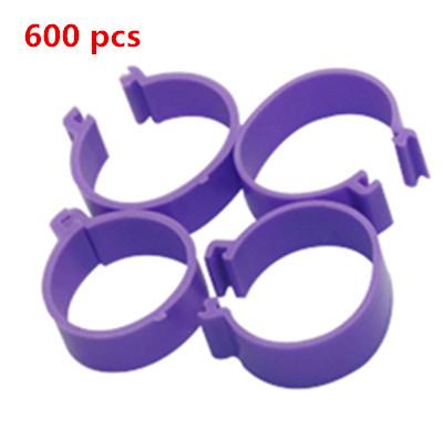 

600 PCS Poultry 25mm foot ring Buckle type Clip rings chicken duck Goose bird quail Feeding supplies internal diameter 25mm 25 mm фіолетовий