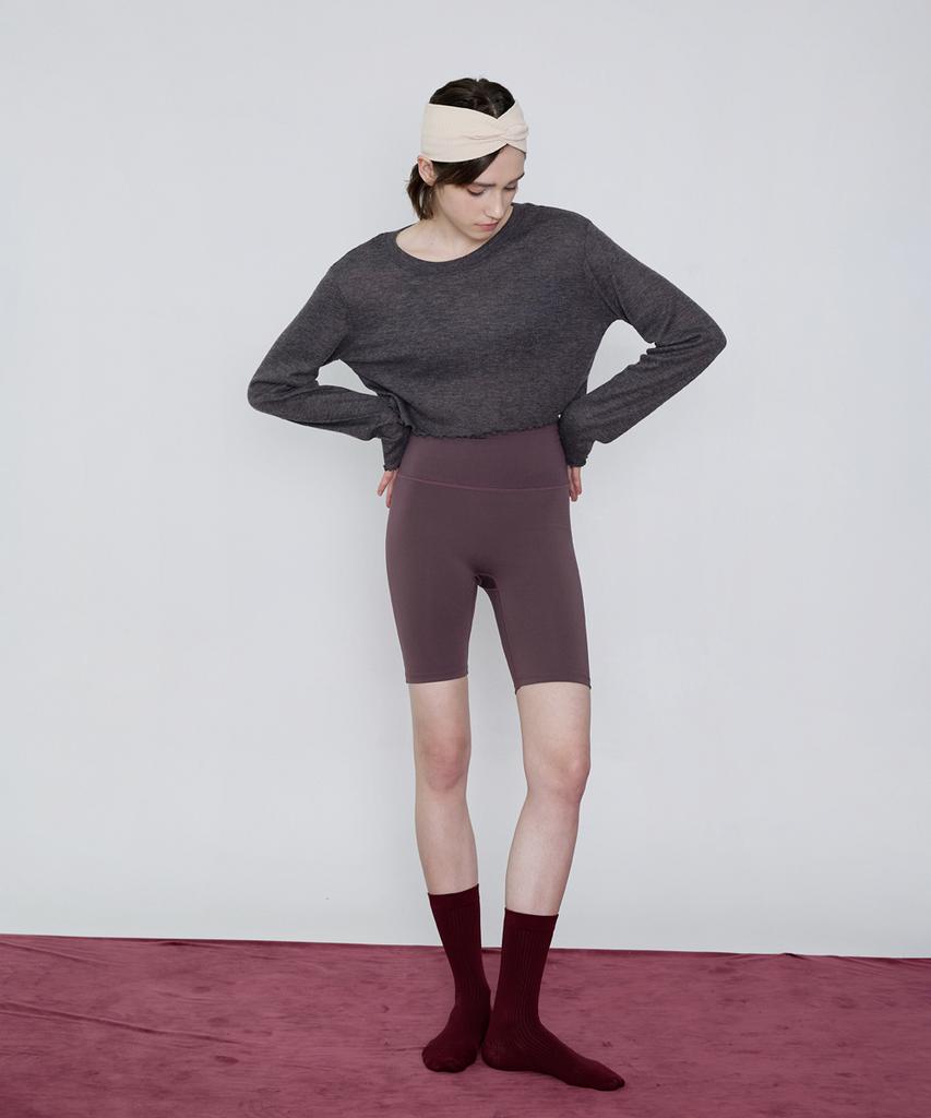 Debiweeo New Wave Holic Crop Long Sleeve Tee Devi-T0047-Charcoal