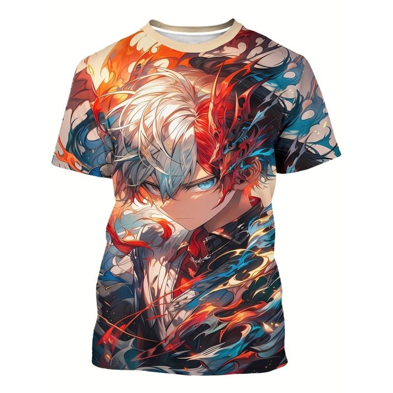 Buntes Mode-Muster T-Shirt für Männer Schöne Jungen Mädchen 3D-bedruckte T-Shirts Sommer Kurzarm Rundhals Oberteile Lockere T-Shirts