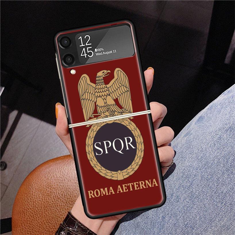SPQR Roman Imperial Legionv Phone Case For Samsung Z Flip 7 6 5 4 3 Galaxy ZFlip7 ZFlip6 ZFlip5 ZFlip4 ZFlip3 5G Print Cover