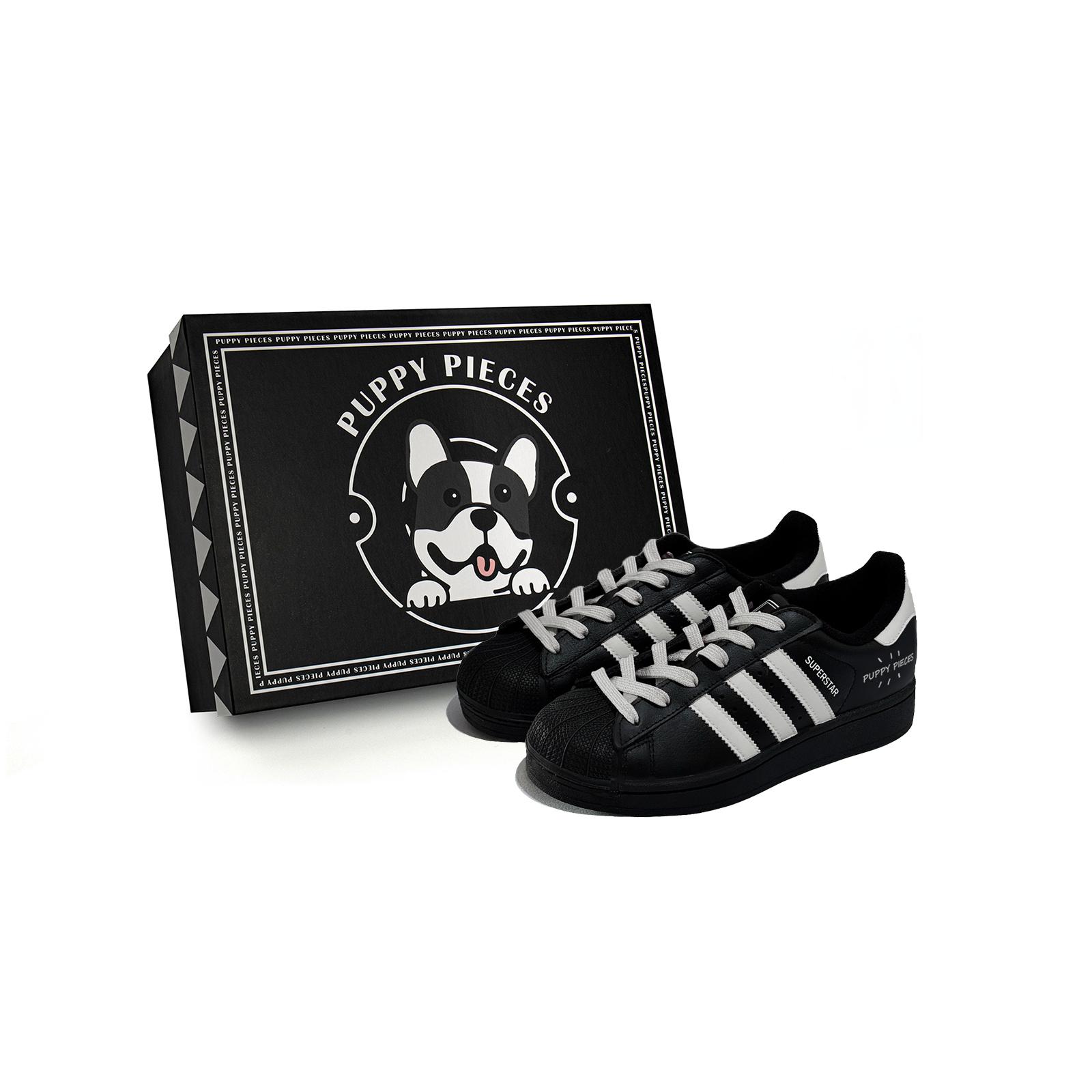 

Adidas Originals SUPERSTAR Piece, Special Shoe Box Low top Skateboard Shoes Unisex Black Gray EG4959(Team85-S-BOXA) 35⅔