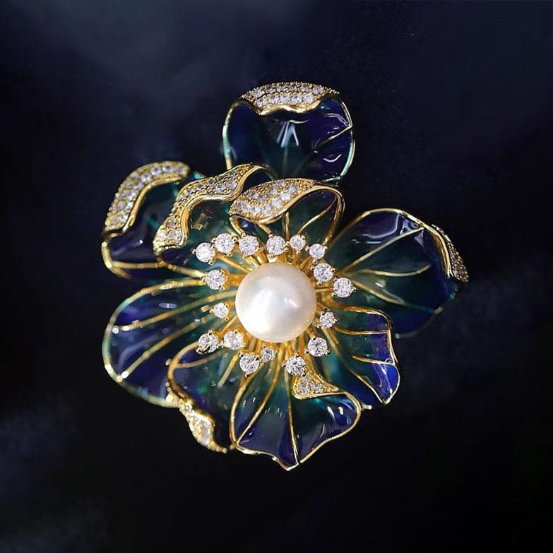 National Color And Natural Fragrance Peony Brooch High-End Women'S Luxury Elegant Corsage Niche Design Pin Exquisite Cheongsam Accessories
