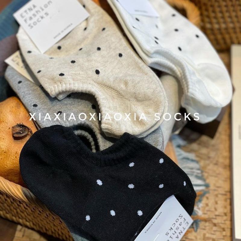 4 Pairs Of Spring And Summer Women's Socks Cartoon Silicone Non-slip Breathable Invisible Pure Cotton Ankle Boots Soft Socks