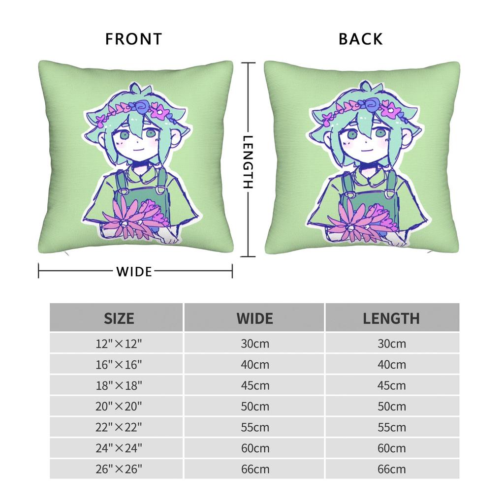 Omori Game Basil  Square Pillow Cases  Cushion Covers Fashion Zipper Decor Pillowcase for Home 18
