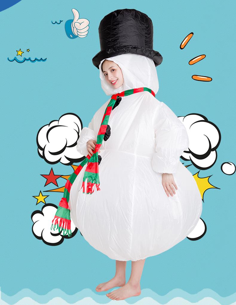 Adult Christmas Santa Claus and Snowman Inflatable Costume with Accessories