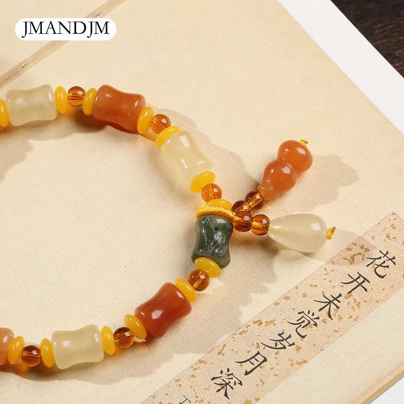 Naturalna bransoletka z koralików w kształcie małej kości, ręcznie robiona bransoletka, prezent w stylu etnicznym