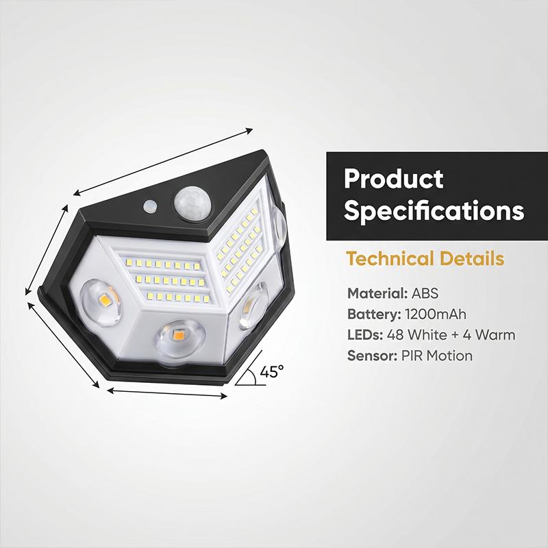 Multifunctional Solar Lamp Outdoor Garden Decoration Solar LED Light Waterproof Sunlight Powered Spotlight with Motion Sensor