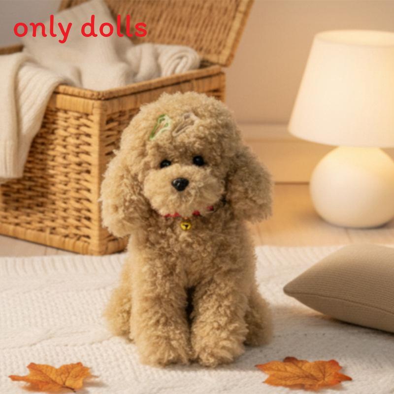 Teddy Bear Plush Toy With Bell Pendant Collar And Hairpin Design For Kids And Gift Giving