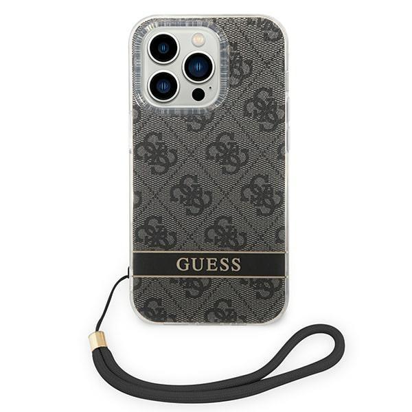 Guess Guohcp14Lh4Stk Iphone 14 Pro 6,1 Czarny/Black Hardcase 4G Print Strap
