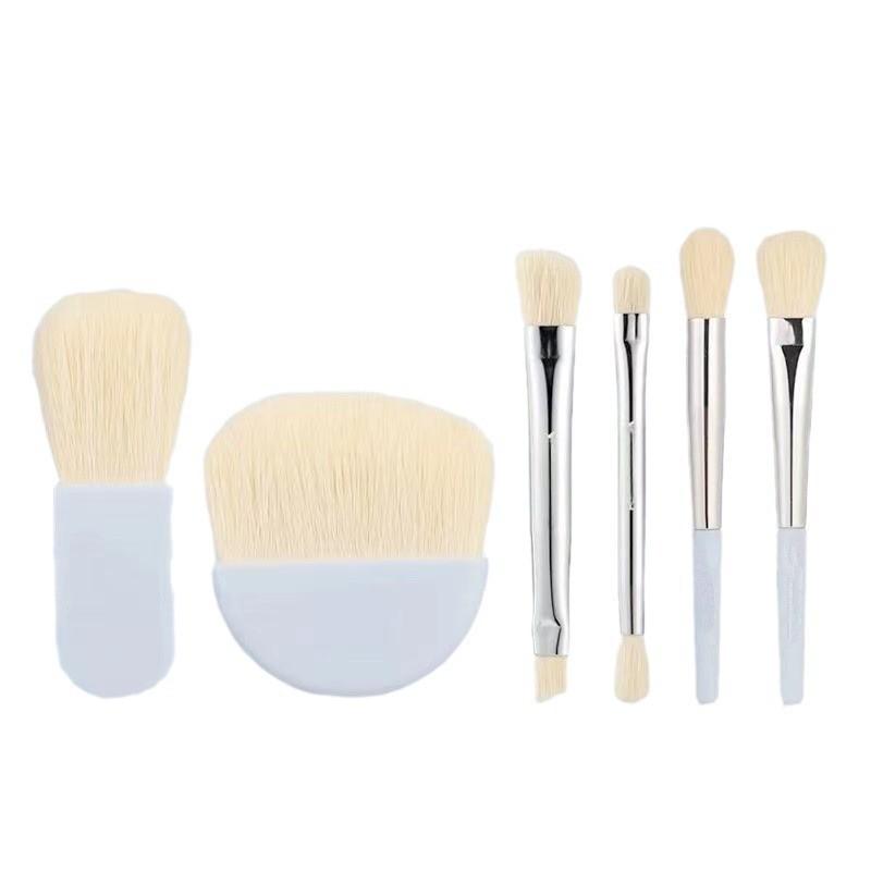 6 Piece Mini Travel Makeup Brush Set for Foundation Concealer Blush Eyeshadow