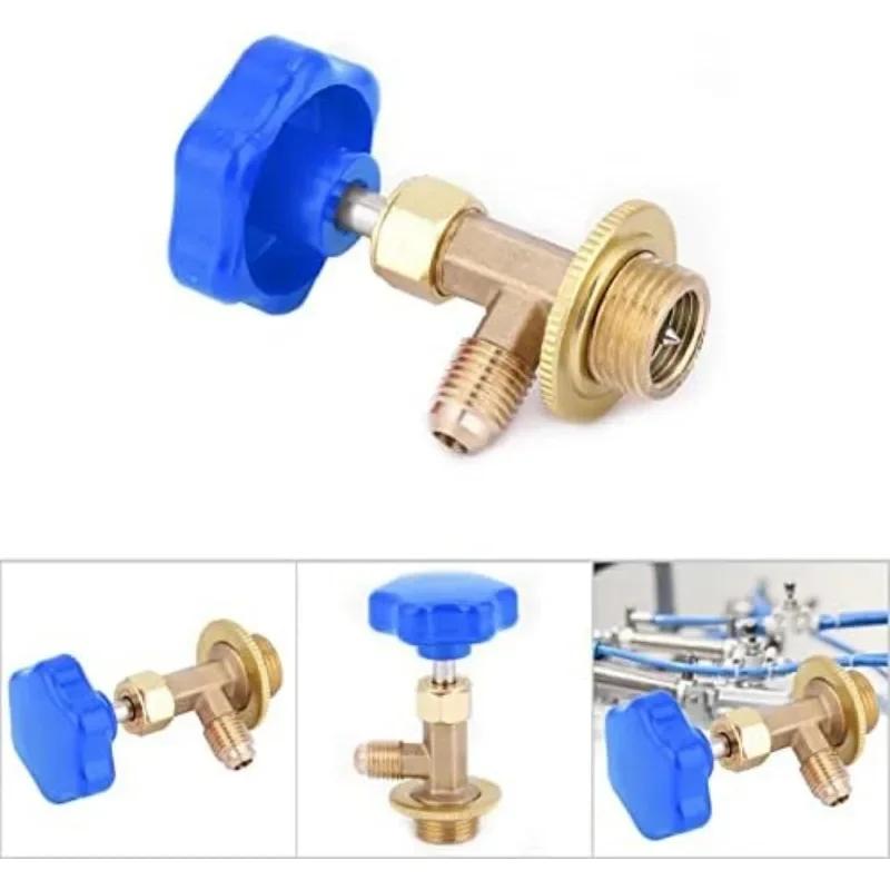 Refrigerant Bottle Opener Air Conditioner Refrigerant Can Tap Valve Bottle Opener Tool Brass Dispensing Valve R410 D4L5