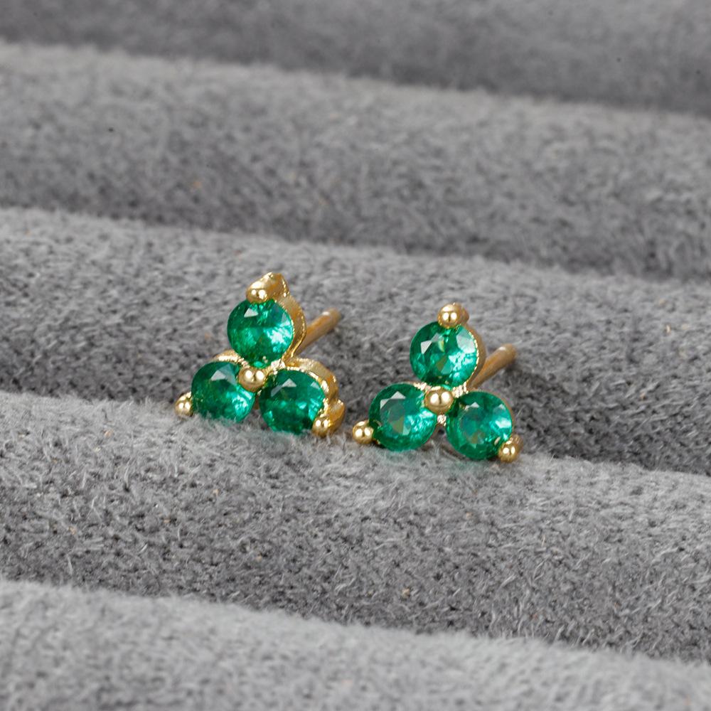 Korean Earrings Geometric Triangle Color Piercing Ear Stud Ximang Seller in Europe and America Mini Bone Studs Simple