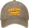 Bad Day To Be A Hotdog Hats For Mens Low Washed Distressed Baseball Caps Next Day Delivery