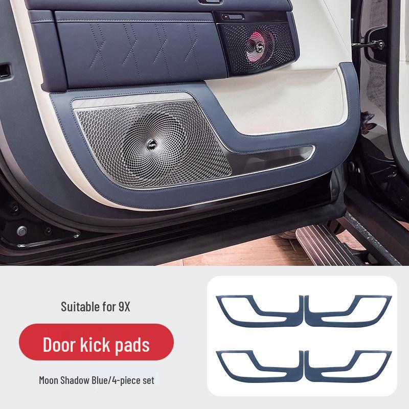 Zeekr 9X Car Door Kick Mats: Anti-Dirty Leather Protection Stickers with Thickened Cotton Interior.