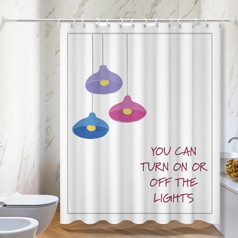 Cartoon Fun Series washable Dirt-Resistant Shower Curtain Shower Head waterproof Polyester Bath Curtain For Home Decor