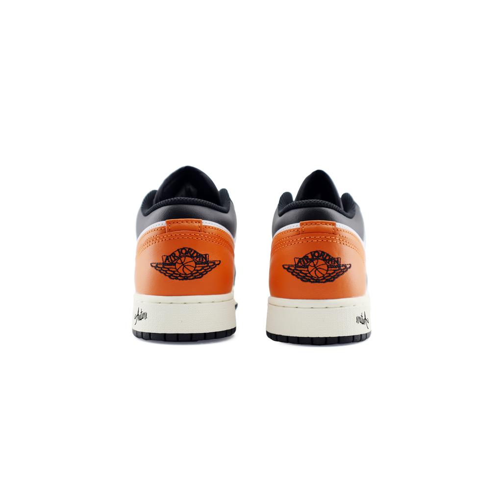 Jordan Air Jordan 1 Fashion Classic Abrasion Resistant Low top Vintage Basketball Shoes Unisex Black Orange DC0774-101(Team448-)
