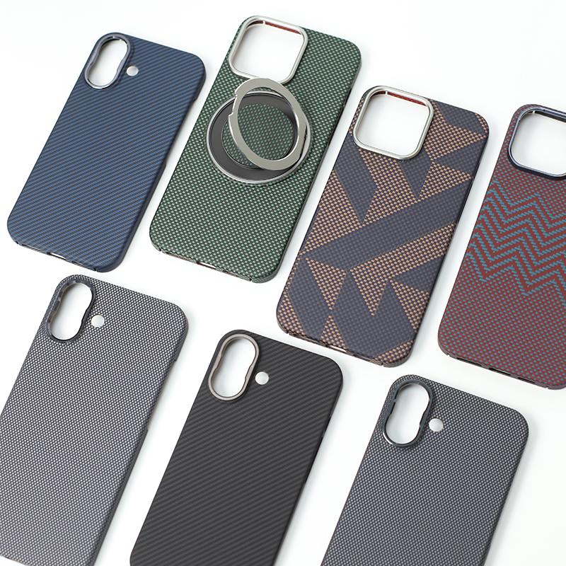 YTF-Carbon for iPhone16Promax Carbon Fiber Mobile Phone Case Aramid Fiber Magnetic 16Pro Protective Case Business 16plus