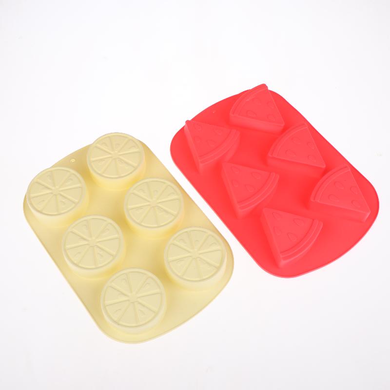 6 Cavity Fruit Shape Chocolate Candy Molds Watermelon Strawberry Lemon Pineapple Fruit Silicone Mold Ice Cube Tray