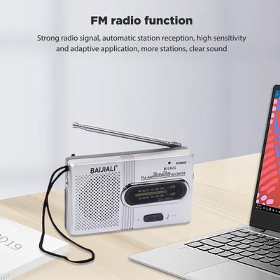 Mini Vintage Radios Rechargeable Full-wave Band FM Radio Receiver Telescopic Antenna AA Battery Powered for Indoor Outdoor