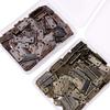 50Pcs 25*18mm Iron Jewelry Wood Boxes Cabinet Door Furniture Hinges Set Mini Decorative Hinge with Storage Box & 200Pcs Screws