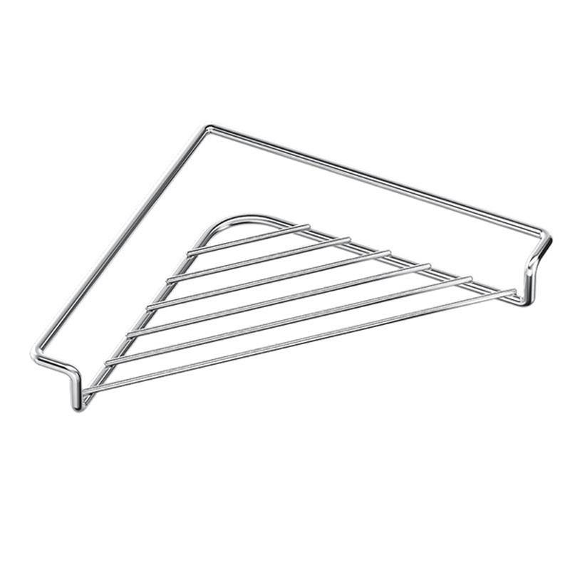 Stainless Steel Corner Sink Shelf Dish Drying Rack with Triangular Design Drainage for Sponges Soap Plates Cups Kitchen Counter