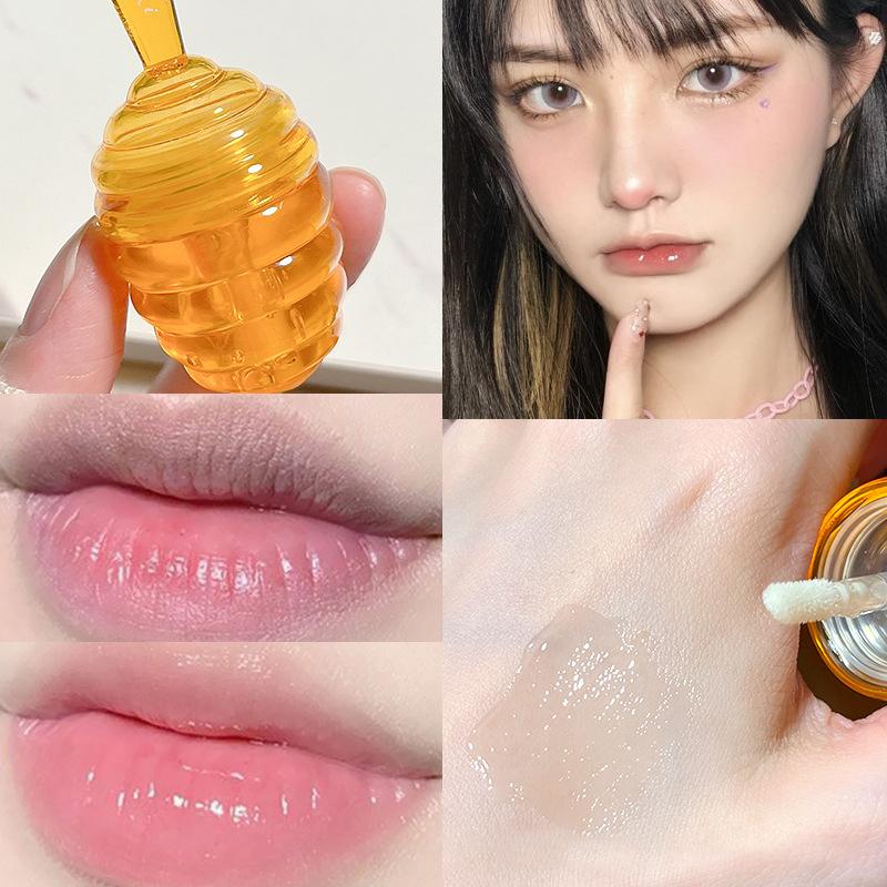 

Lovely Honey Pot Lip Oil Lip Gloss Lip Balm Увлажняющий бальзам для губ для ухода за губами Увлажняющее прозрачное масло для губ Жидкая помада жёлтый