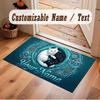 Cat Theme Crystal Velvet Floor Rug Personalized Custom Name Text Warm Carpet Home Decoration