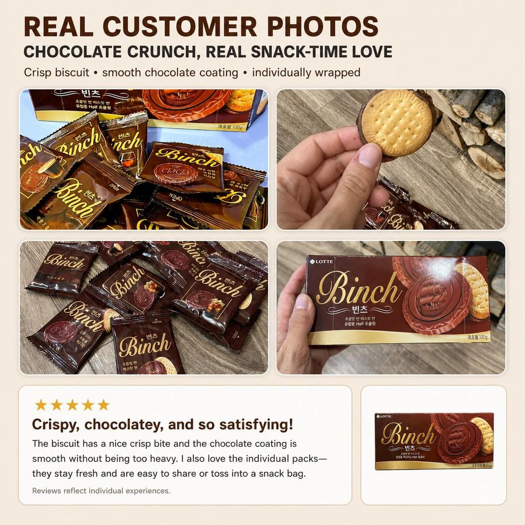 Lotte Binch Compound Chocolate Biscuits 102g