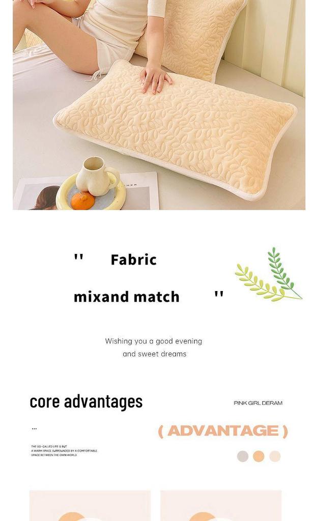 Autumn/Winter Fleece Quilted Milk Pillowcase 48x74cm - Enhanced Warmth for Home & Dorm