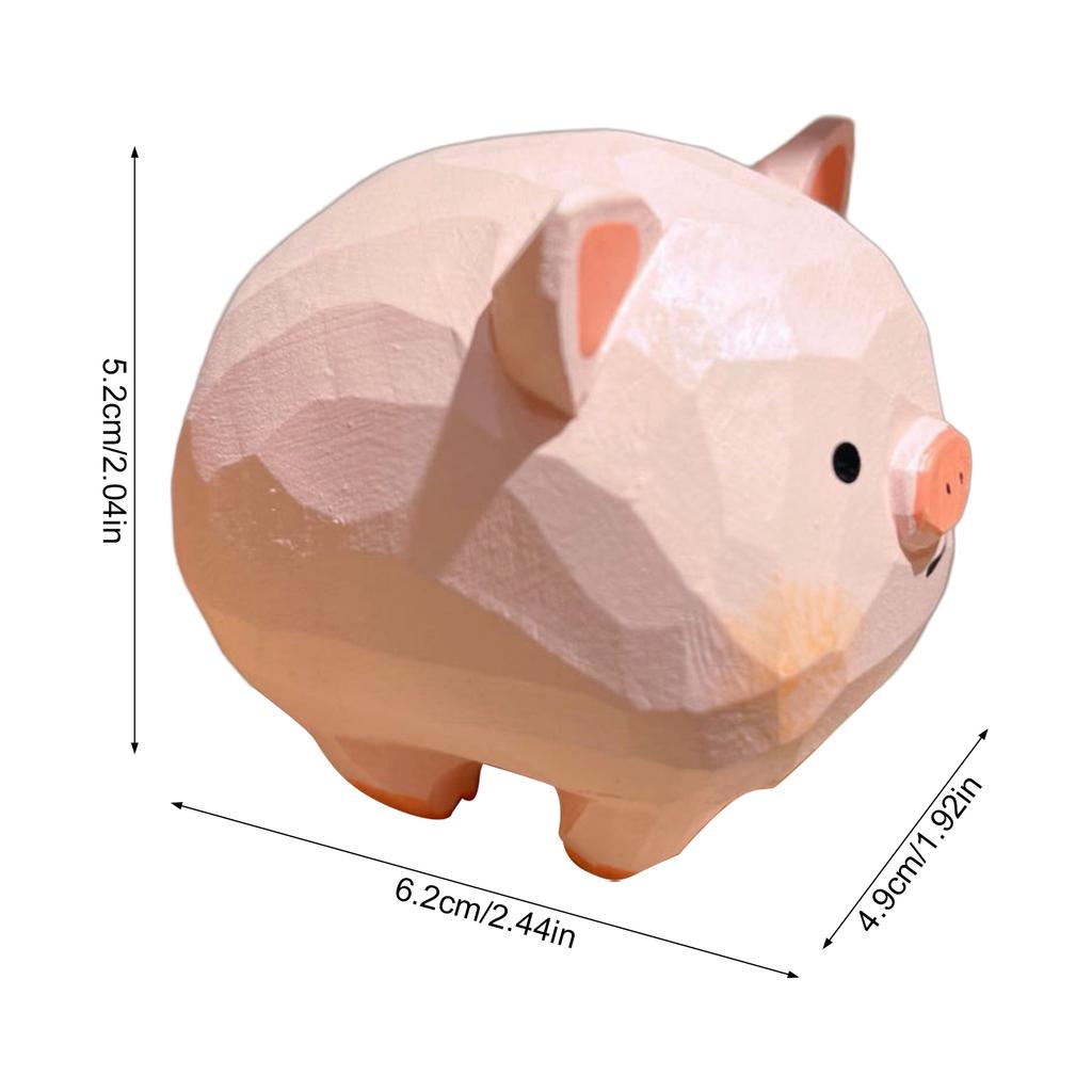 Hand-made Wooden-Pig Figurine Zodiac Theme Desk Decoration Gifts Solid Woods Material