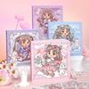 Magical Girl Heart DIY Grid Notebook - Portable Journal with Square Pages