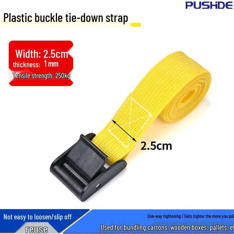 Sangle à boucle en plastique multicolore réglable pour bagages, moto, camping et fret