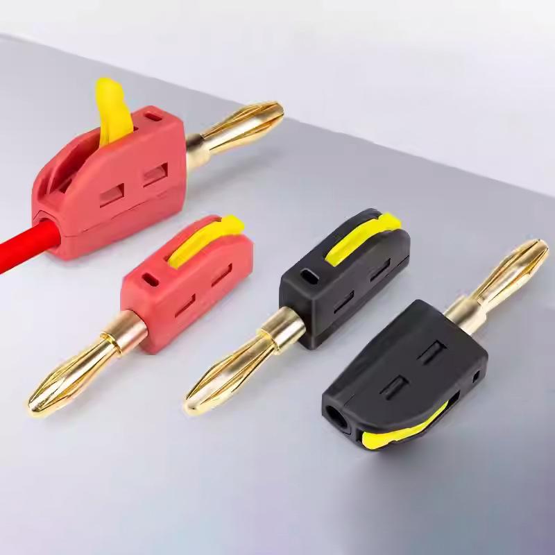 1Pc Portable 32A 4mm Banana Plug High Current Quick Connect Gold-Plated Banana Connectors Audio Copper Speakers Amplifier