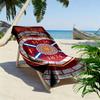 Custom Name Heart Football Club Print Beach Towel, Large Soft Quick Dry Towel for Beach Camping Swimming