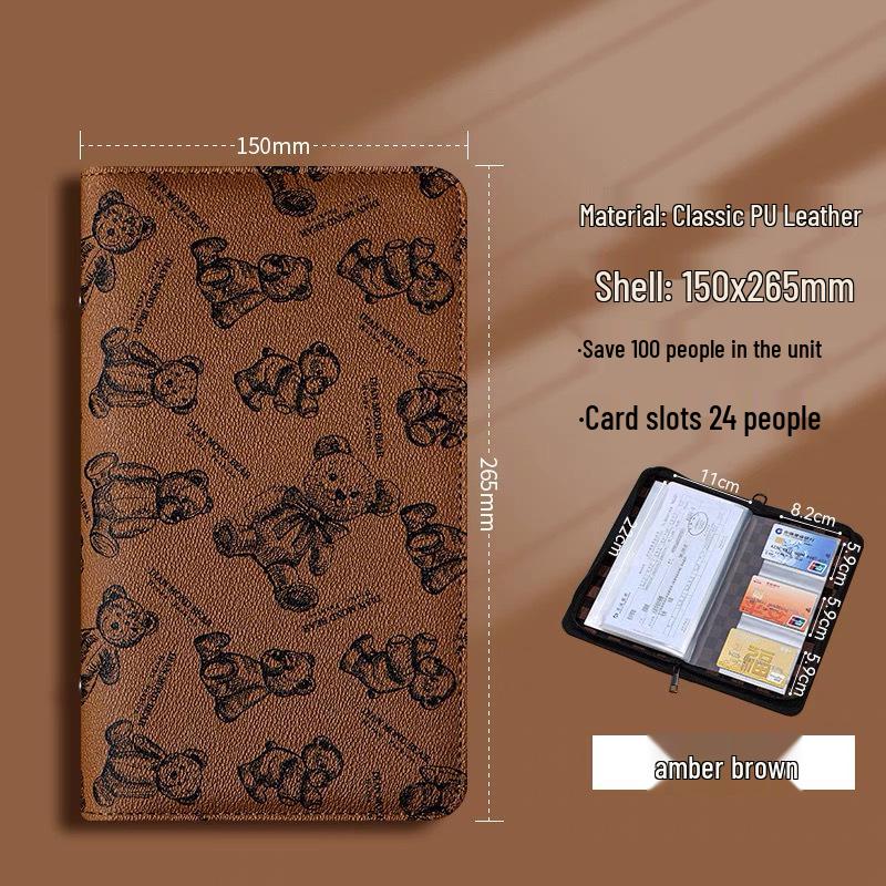 Large Capacity Savings Book & Receipt Holder with Combination Lock Zipper