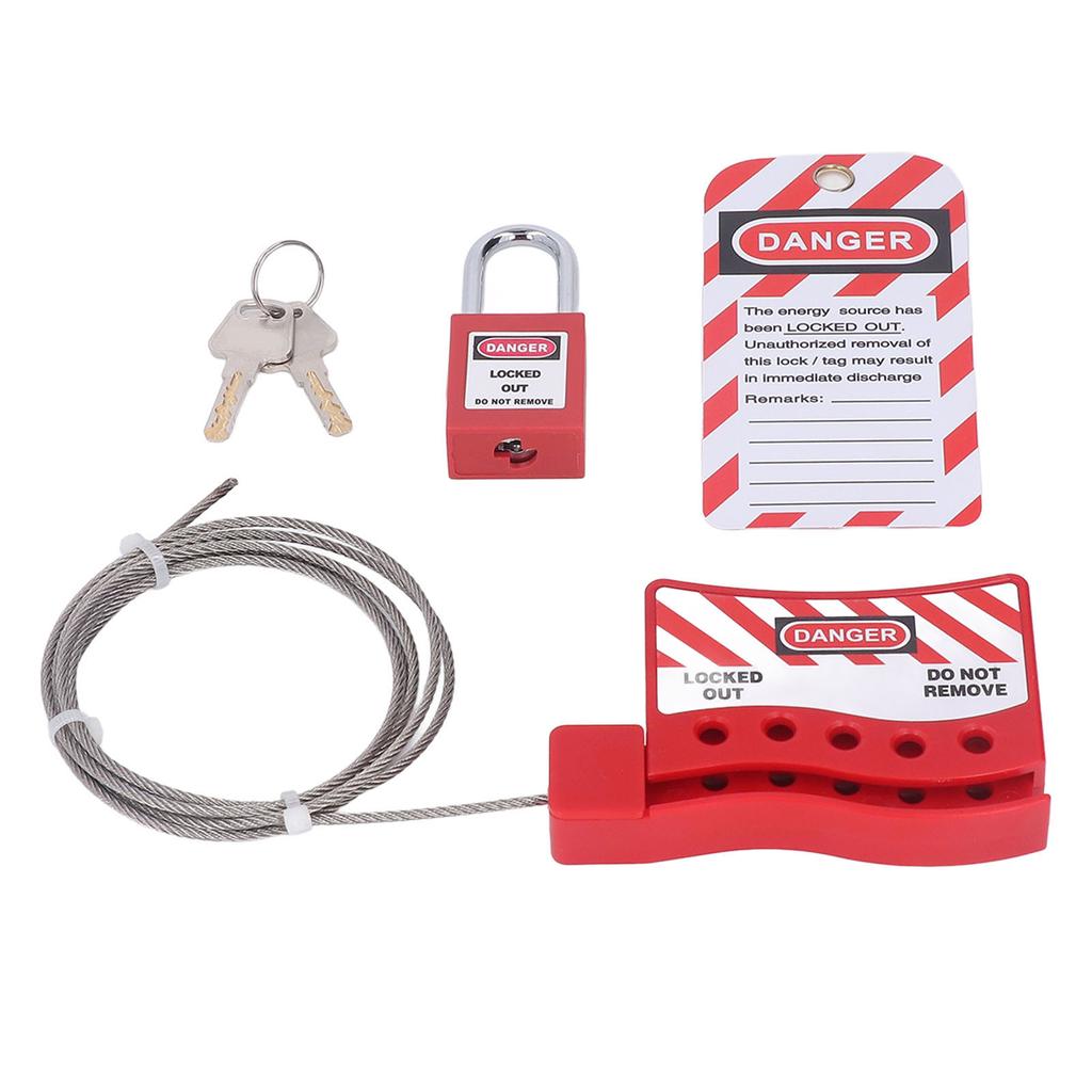 Lockout Tagout Cable Lock Stainless Steel Metal Adjustable Impact Resistant Adjustable Cable Lockout for Industry