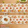 4pcs Autumn Pumpkin Maple Leaf Printed Placemats Heat Resistant Suitable for Holiday Parties Home Kitchen Table Decorations Cafe Hotel Multiple Sc
