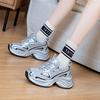 Thick-soled heightening silver dad shoes women's new spring and autumn versatile casual sports shoes